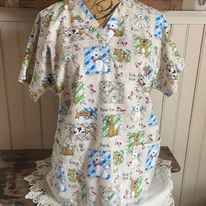 HQ small scrubs top dogs